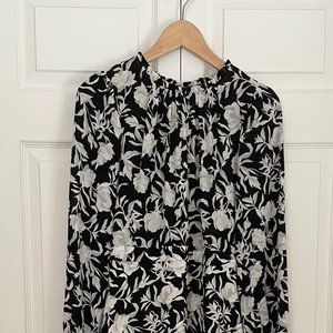 J. Crew Black and White Floral Dress